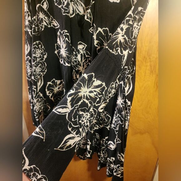 Free People Small Lost In You Printed Tunic Dress Floral Flowy High Neck Hippie - Picture 7 of 11